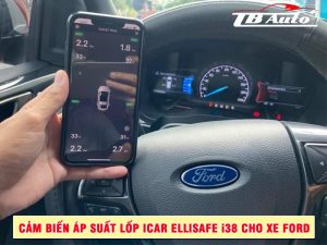 Cảm biến áp suất lốp iCar Ellisafe i38 hiển thị áp suất và nhiệt độ lốp trên điện thoại