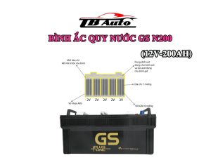 Bình ắc quy nước GS N200 ( 12V-200AH ) 3 Binh ac quy GS N200 2