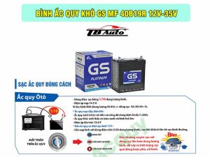 Bình ắc quy khô GS MF 40B19R 12V-35AH 2 Bình ắc quy khô GS MF 40B19R 12V-35AH có khả năng tự phóng điện thấp