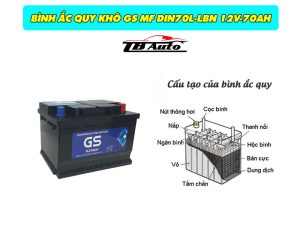 Bình ắc quy khô GS MF DIN70L-LBN 12V-70AH 2 Ắc quy GS MF DIN70L-LBN là loại ắc quy khô, miễn bảo dưỡng