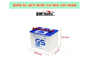 Bình ắc quy nước GS N50 12V-50AH  2 Ắc quy nước GS N50 có khả năng chống va đập, rung động