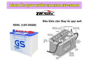 Ắc quy nước GS N50L 12V-50AH giúp cung cấp nguồn điện ổn định