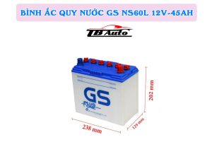 Bình ắc quy nước GS NS60L 12V-45AH TB Auto