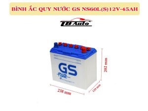 Bình ắc quy nước GS NS60L(S) 12V-45AH 2 Ắc quy GS NS60L(S) là loại ắc quy nước có thể bảo dưỡng