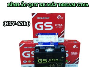 Bình ắc quy xe máy Dream GS GT6A ( 12V-6Ah ) 1 Binh ac quy xe may Dream GS GT6A 1
