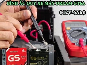 Bình ắc quy xe máy Dream GS GT6A ( 12V-6Ah ) 2 Binh ac quy xe may Dream GS GT6A 3