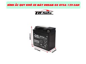 Bình ắc quy xe máy Dream GS GT5A 12V-5AH 1 Bình ắc quy xe máy Dream GS GT5A 12V-5AH TB Auto