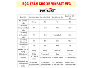 Địa điểm bọc trần cho xe VinFast VF3 ở Quận Tân Bình 5 boc tran cho xe vinfast vf3 tbauto6