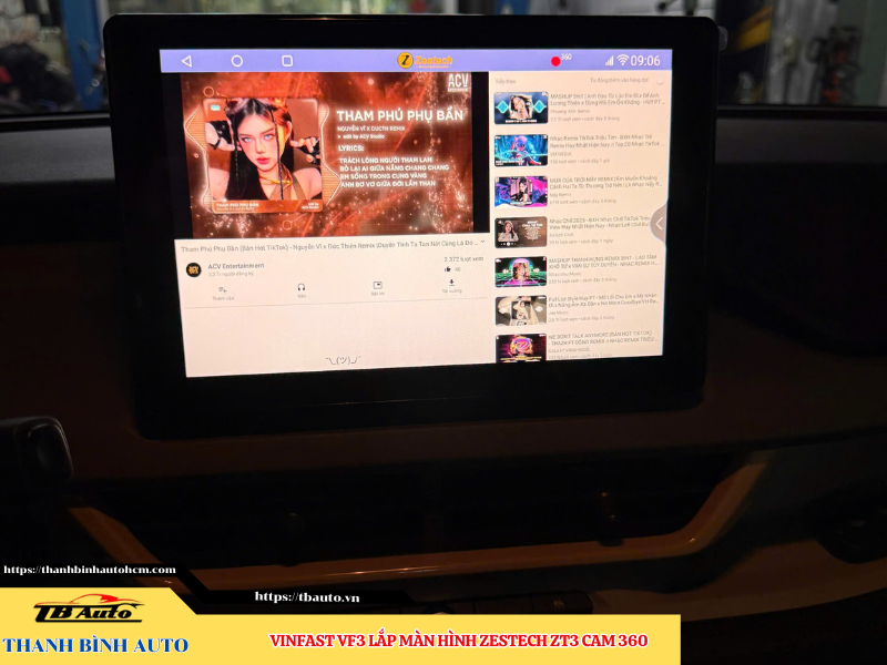 VinFast VF3 lên màn hình Zestech ZT3 Cam 360 Thanh Bình Auto