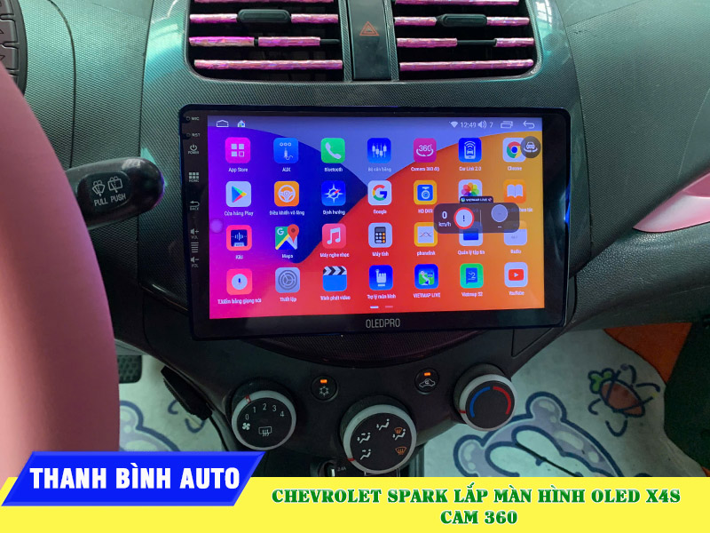 Màn hình Oled X4S lắp cho xe Chevrolet Spark Thanh Bình Auto