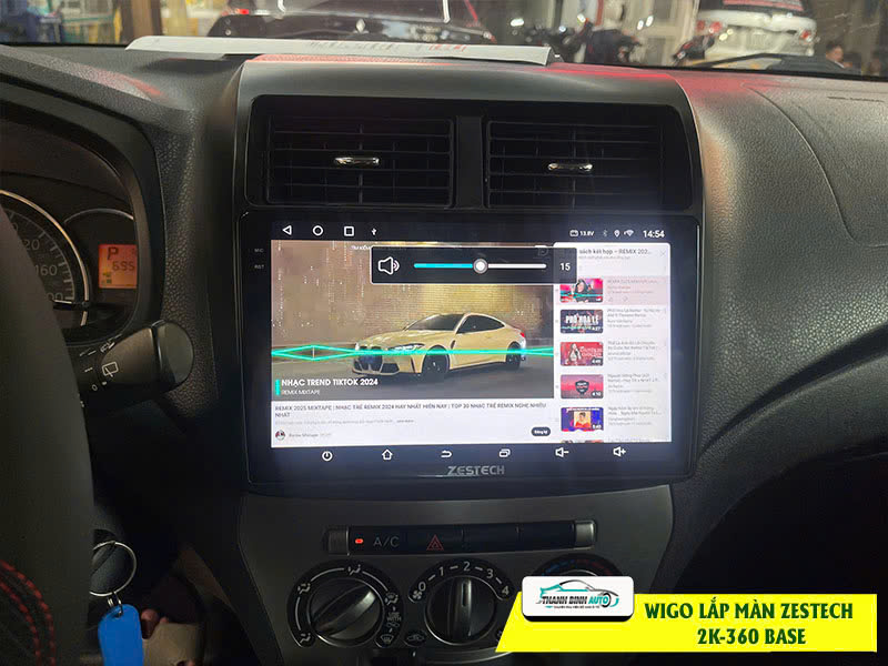 Toyota Wigo lắp màn hình Zestech ZT 2K 360 bản Base Thanh Bình Auto