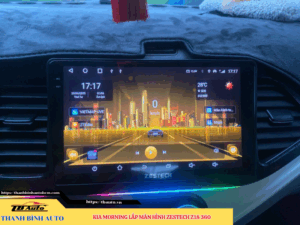 Kia Morning gắn màn hình Zestech Z18 360 + Bi gầm Zestech GX201 + Bóng LED Vision X8