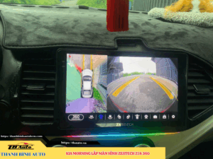Kia Morning gắn màn hình Zestech Z18 360 + Bi gầm Zestech GX201 + Bóng LED Vision X8
