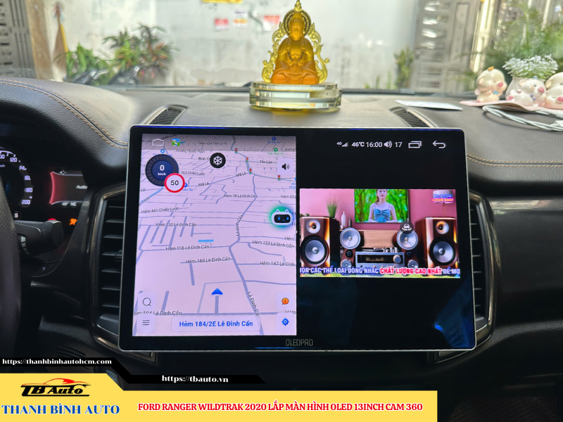 Ford Ranger Wildtrak 2020 gắn màn hình Oled 13in Cam 360 10 Ford Ranger Wildtrak 2020 lên màn hình Oled 13in Cam 360 Thanh Bình Auto
