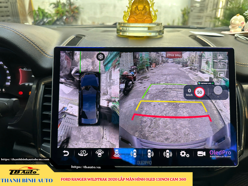 Ford Ranger Wildtrak 2020 gắn màn hình Oled 13in Cam 360 8 Ford Ranger Wildtrak 2020 lên màn hình Oled 13in Cam 360 Thanh Bình Auto