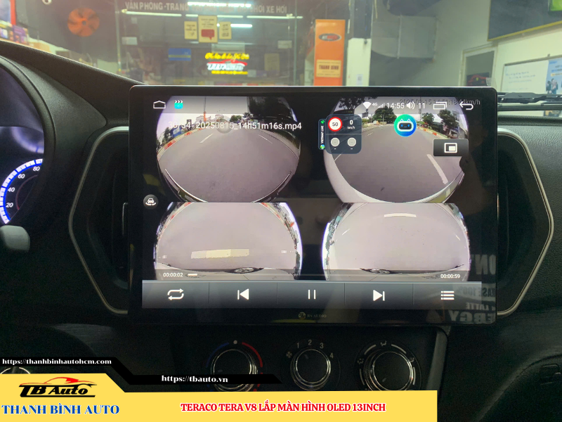 Teraco Tera V8 gắn màn hình Oled 13 inch Cam 360 7 Teraco Tera V8 lắp màn hình Oled 13 inch Cam 360 TB Auto