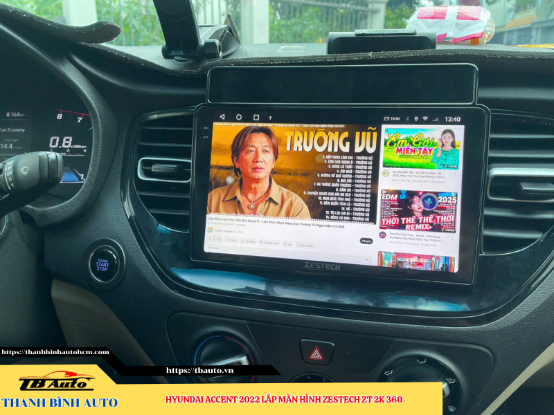 Hyundai Accent 2022 lắp màn hình Zestech ZT 2K 360 Thanh Bình Auto